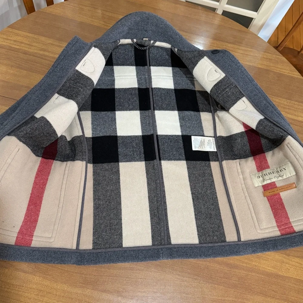 Burberry Charcoal Toggle Pea Coat - Picture 2 of 6